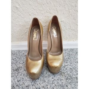 YSL Gold Pumps